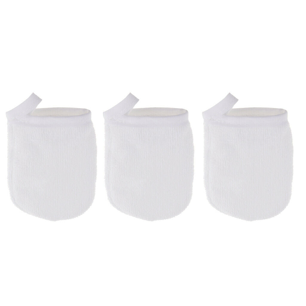 3 Pack Soft Microfiber Face Cleansing Gloves Facial Cloth Pads Reusable