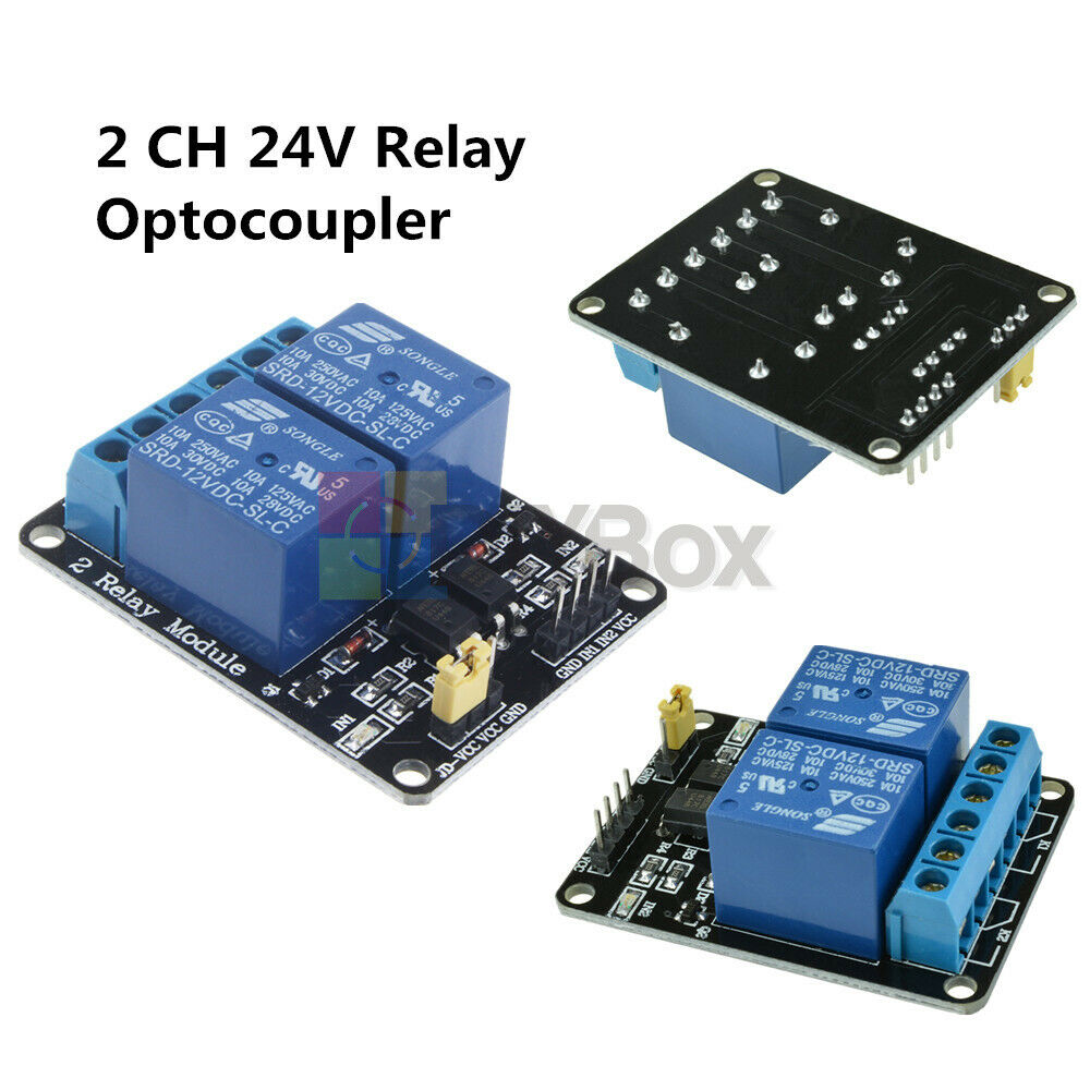 DC 24V Relay 2 Channel Module Board With Optocoupler For PIC AVR DSP ARM Arduino