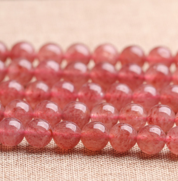8mm natural strawberry crystal beads scattered beads  diy+A+