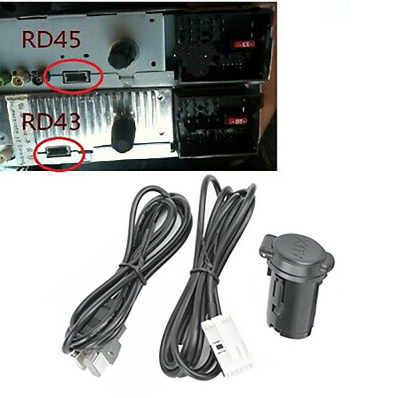 Car Stereo Male USB AUX Cable Set for Peugeot 206 207 307 308 407 408 508 60Z7R9