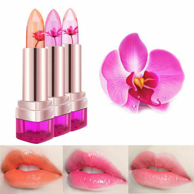2pcs Moisturize Jelly Flower Lipsticks Color Changing Long Lasting Lip Gloss
