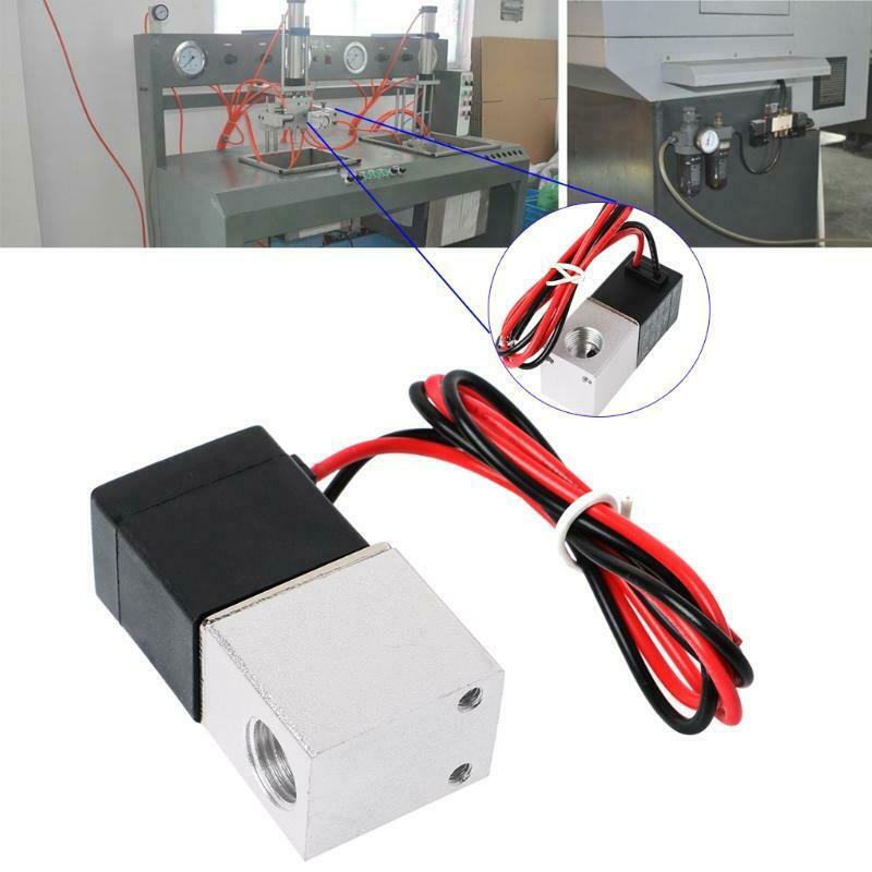 1/4" DC 12V 2 Way Normally Closed Pneumatic Aluminum Electric Solenoid Air Valve