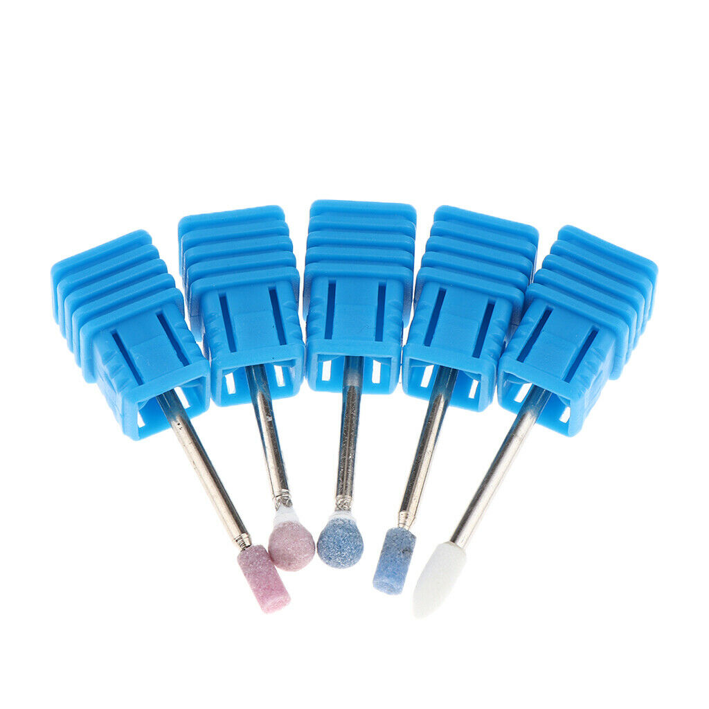 5 Pieces Portable Nail Drill Bits Nails Gel Remove Polishing Tool Grinding Head