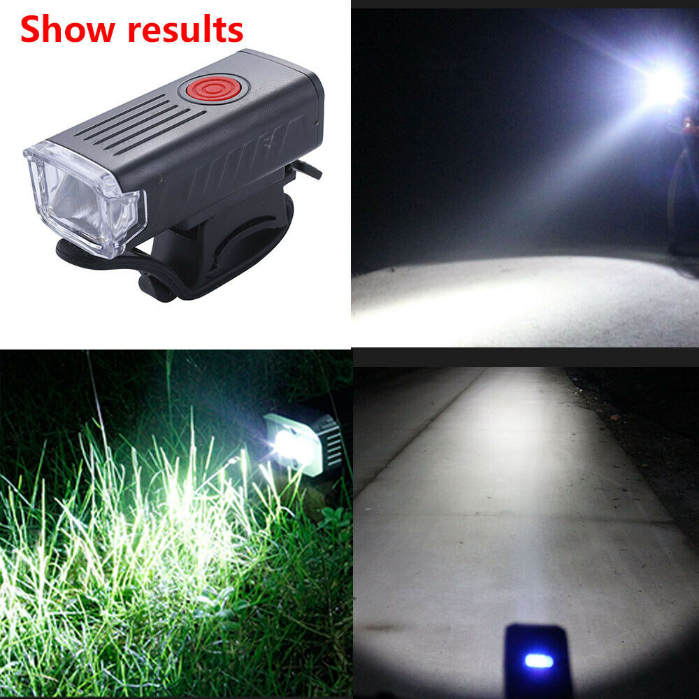 Mountain Bike Light USB Rechargeable Bicycle LED Torch Front Rear Lamp Set