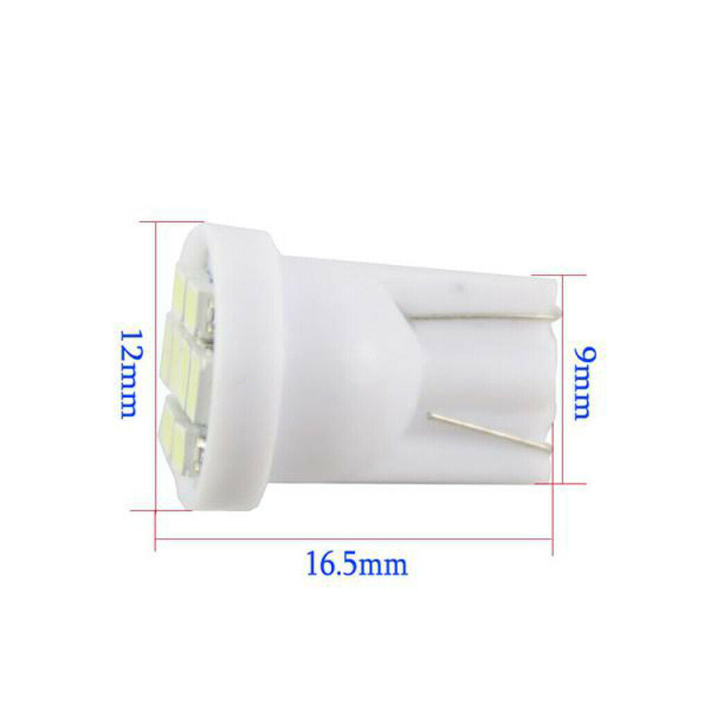 20x T10 Wedge 8SMD LED Gauge Dashboard Instrument Panel Internal White Bulb