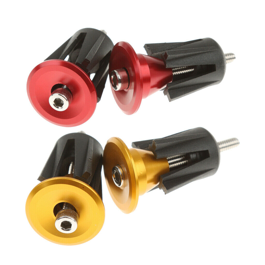 4 Count Aluminum Bicycle Bar End Plugs (2 Pairs), Handlebar Grips End Caps /