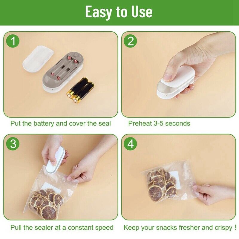 Mini Bag Sealer, 2 in 1 Heat Sealer and Cutter with Hook, Portable Food SealR5Q3