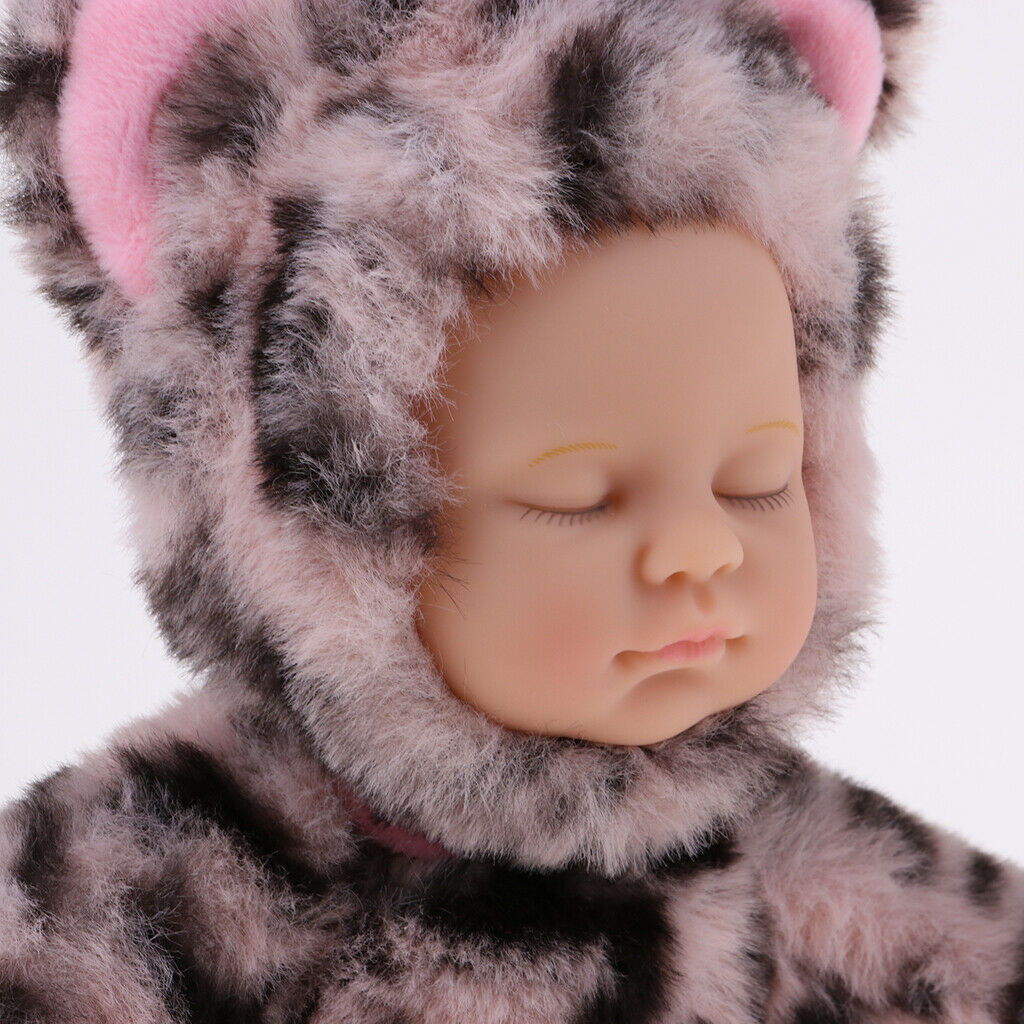 Leopard Printed Plush Stuffed Toys Sleeping Baby