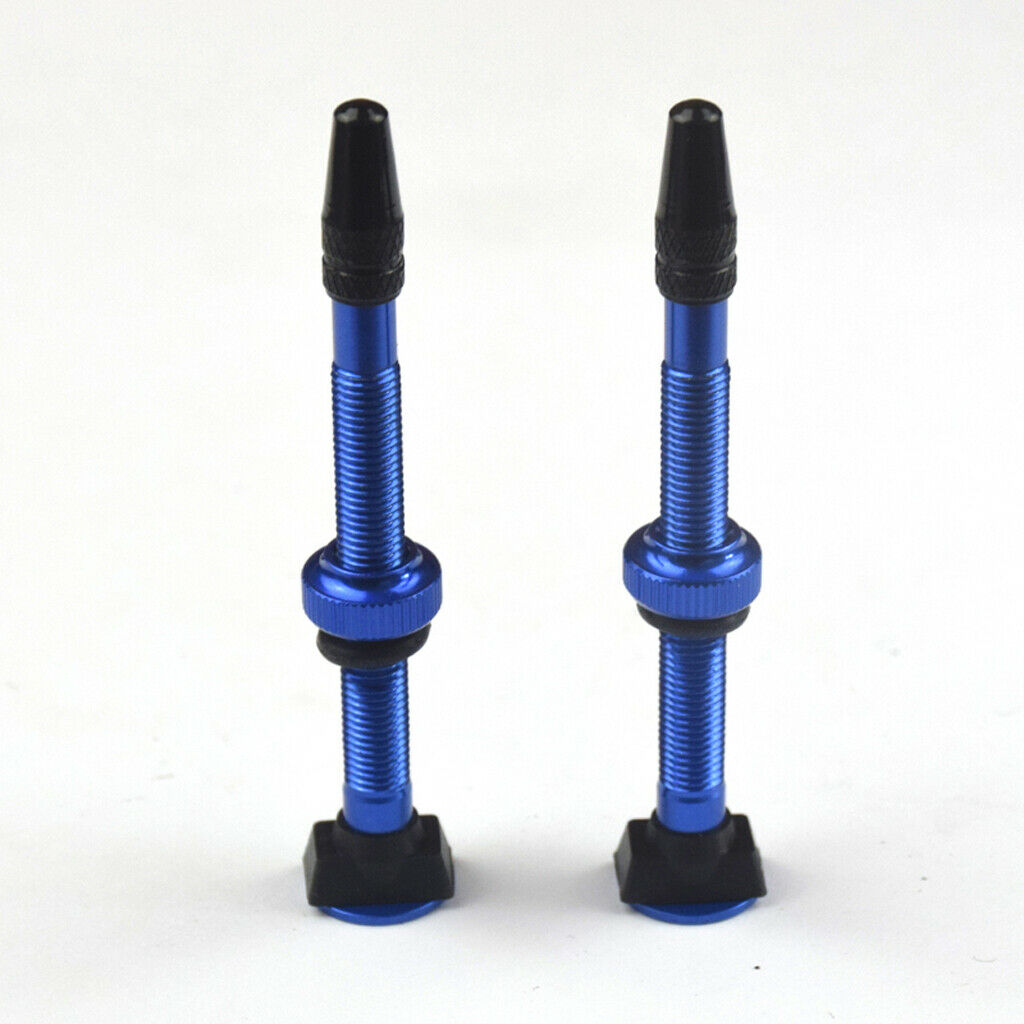 4x Aluminum Alloy 60mm Blue Mountain Bike Tubeless Presta Valve Stem Kit