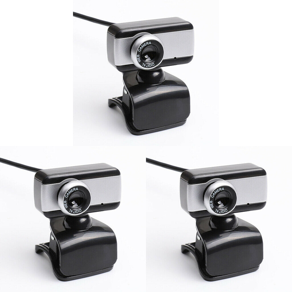 3 Pack Mini 480P Web Cam Built-in Mic USB Clip Camera for Online Learning