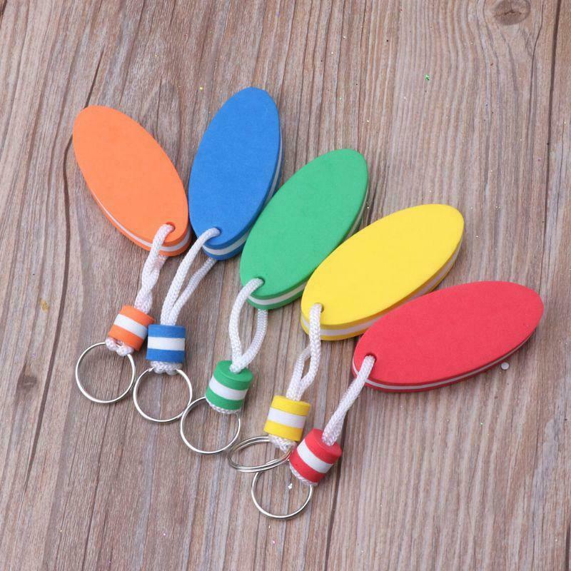 5Pcs Oval Foam Floating Keychain Boating Fishing Surfing Outdoor Sports Keyrings