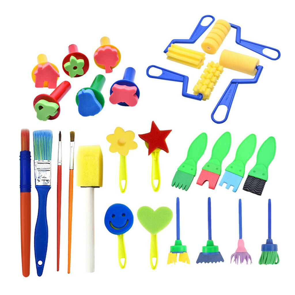 27pcs Art Creation Tools Family Time Props Painting Sponge Brushes Durable Art