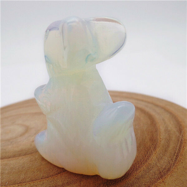46x36x21mm Squirrel Decoration White Opal Carved Stone Statue Home Decor HH8073