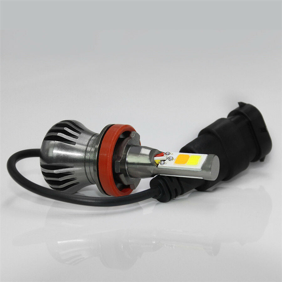 2x LED H8 H9 H11 LED Fog Lamp Dual Color Light Lasting Luminous+Blinking Rapidly