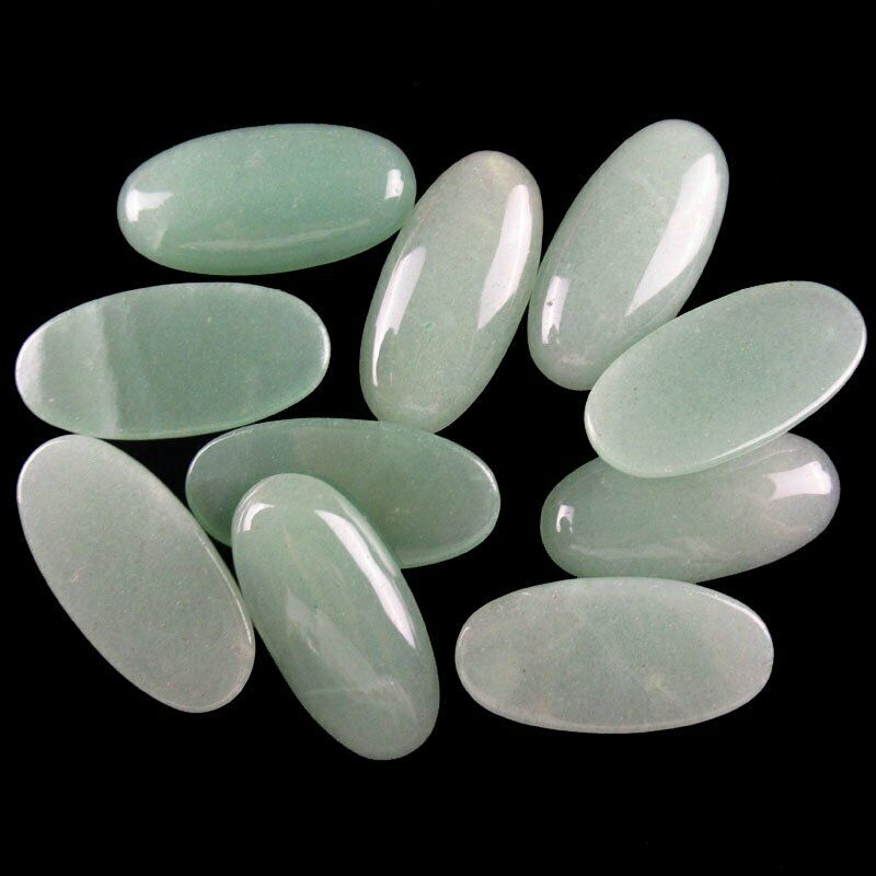 8pcs 30x15x6mm Natural Green Aventurine 34g Oval Cab Cabochon A-301JM