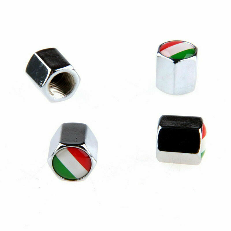 4PCS Italian flag Tire Wheel Rims Stem Air Valve Caps Tyre Cover Car Truck Bike