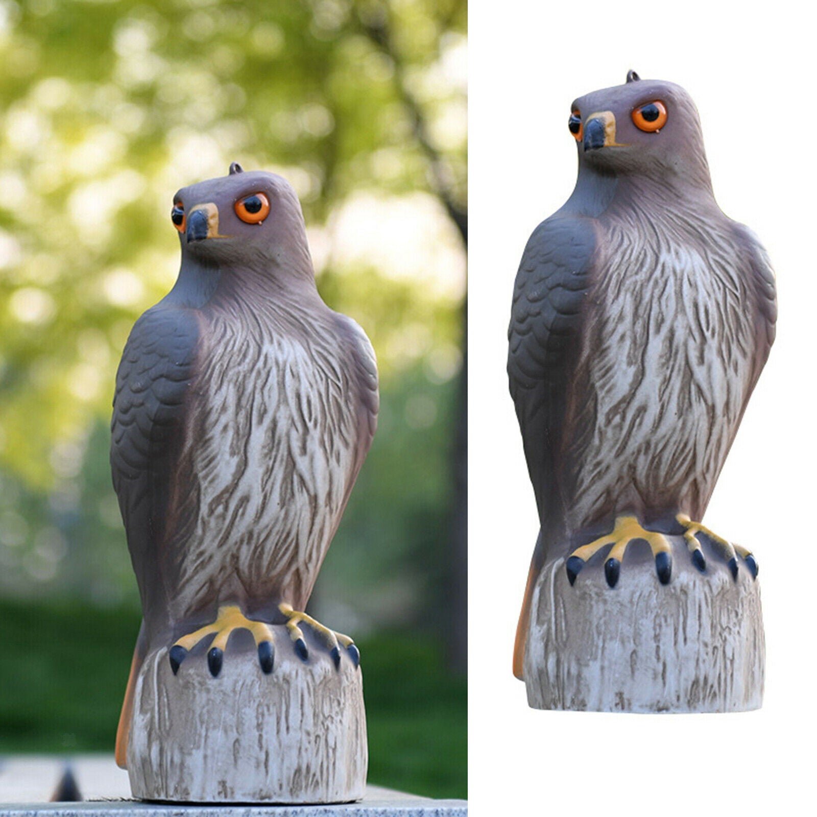 Hawk Bird Deterrent Decoy Statue Yard Garden Scarecrow Scarer Pest Help