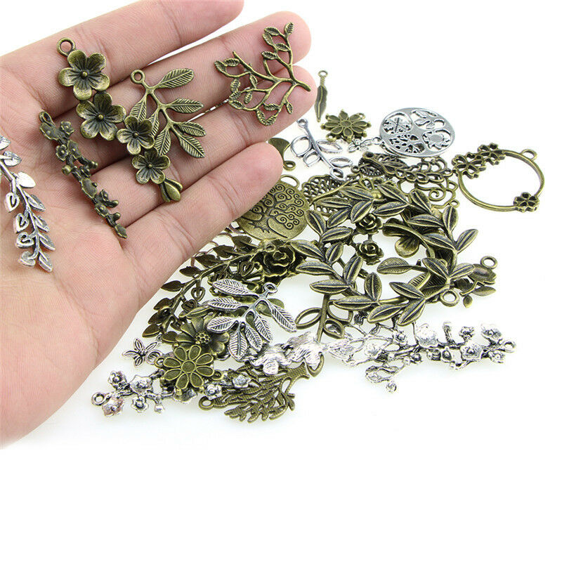 1Set Mixed Leaves Flowers Charm Pendant DIY Jewelry Making Craft Findings B SJ