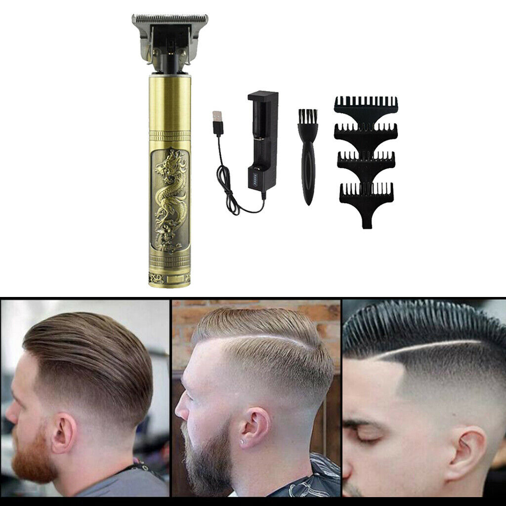 Electric Trimmer Boys Men's Hair Cutting Clipper & Gown Kit T Outliner