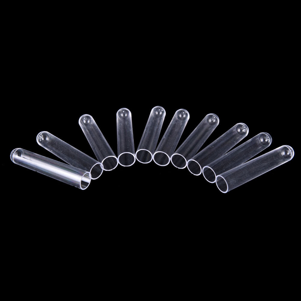 New 10pcs 12*60mm Clear Plastic Test Tubes Hard plastic test  trial t.l8