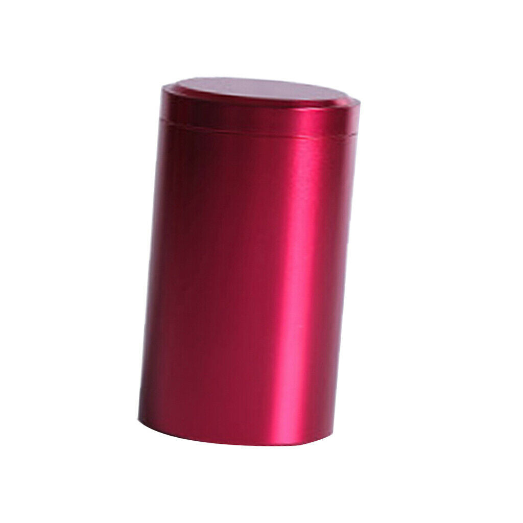 Protable Red Aluminium Alloy Tea Tin Coffee Canister Jewelry Round Box Case