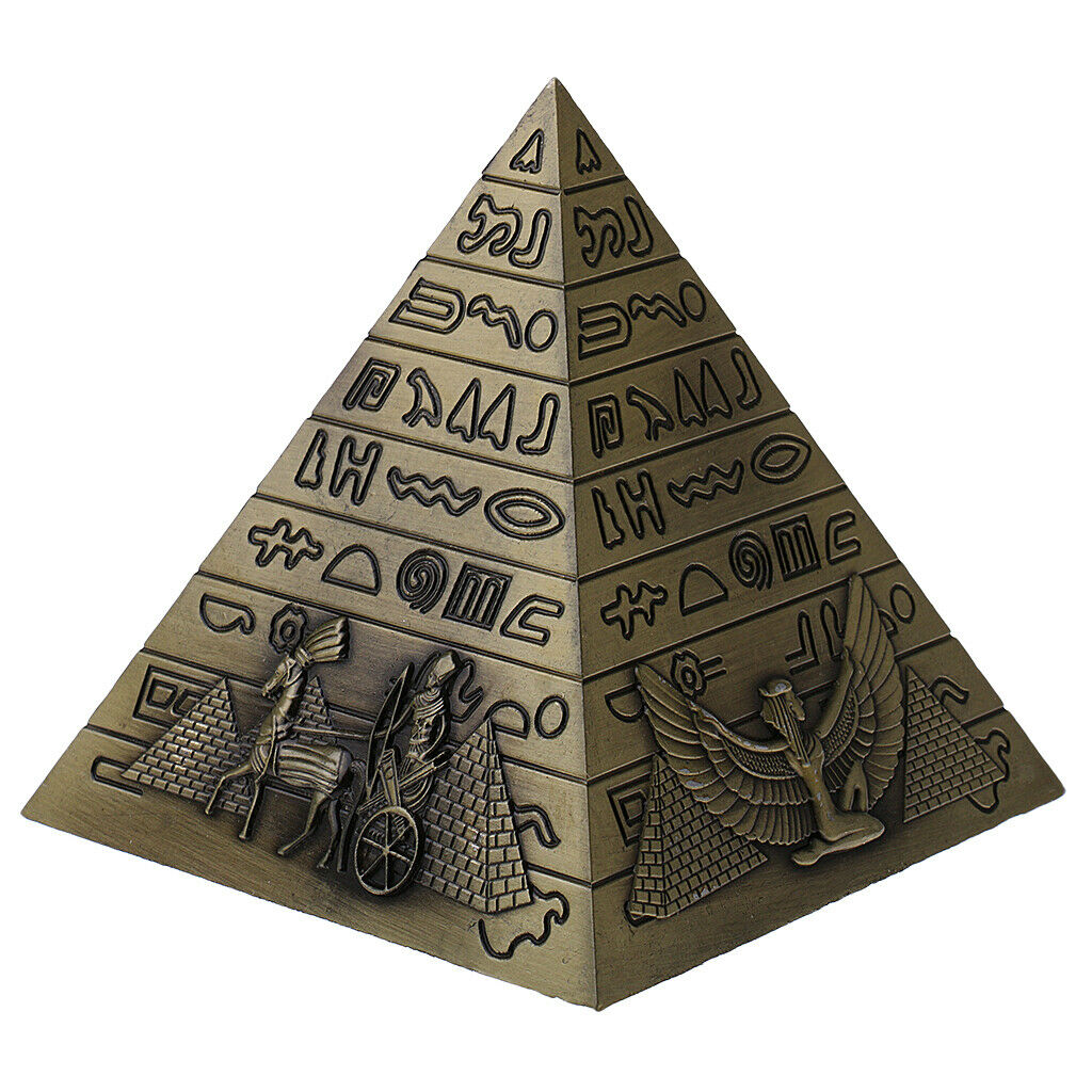 2x Egyptian Pyramid Statue Home Furnishing Bedroom Bookcase Decoration