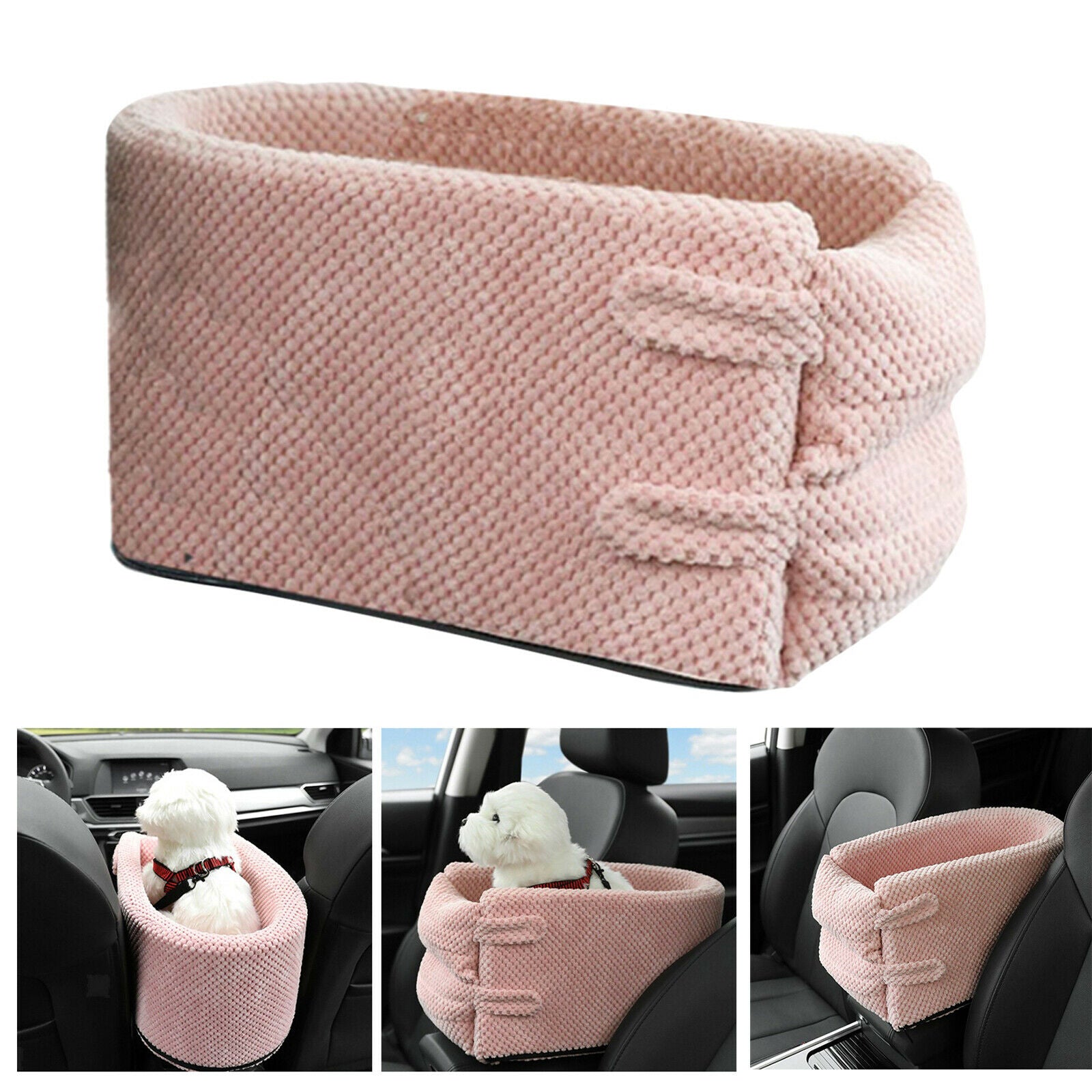 Dog Car Carrier Safety Puppy Pet Booster Seat Mat Crate for Car Armrest Cage