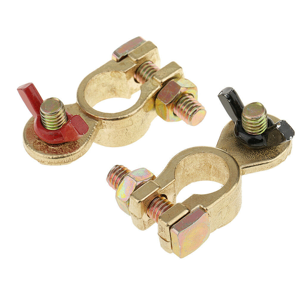 1 Pair Car Copper Positive+Negative Battery Terminal Clamp Clip Disconnect
