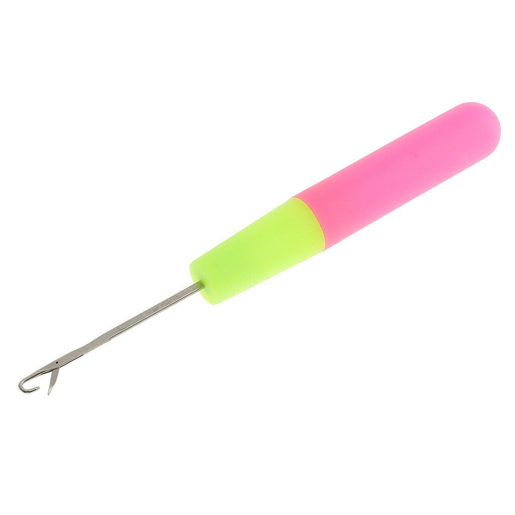 2 Sizes Wooden/Plastic Bent Latch Hook Tools Crochet Needles for Micro Braid