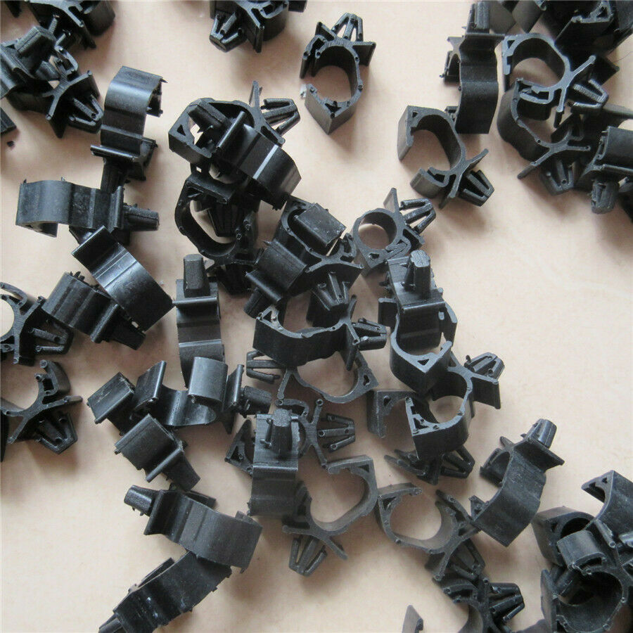 100pc Car Plastic Wiring Harness Fastener Route Fixed Clips Tie Wrap Cable Clamp