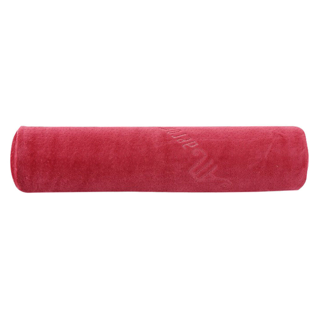 Soft Portable Round Memory Foam Pillow Back Cushion Office Use Wine Red
