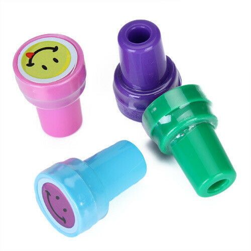 4x Ink Stamps Art Craft Stamps W / Face Kids Gift School