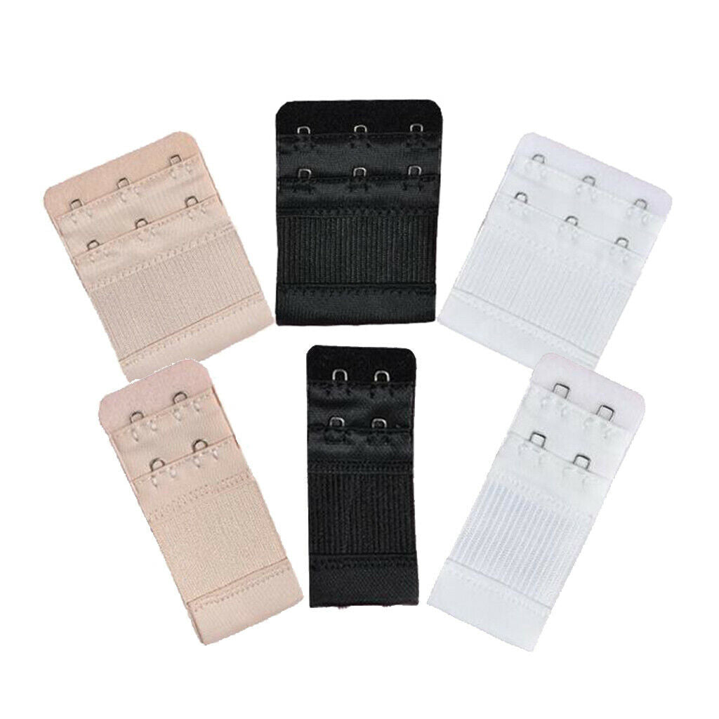 Ladies bra extender stretchy clip on 2 rows 2/3 hooks replacement 3 colors