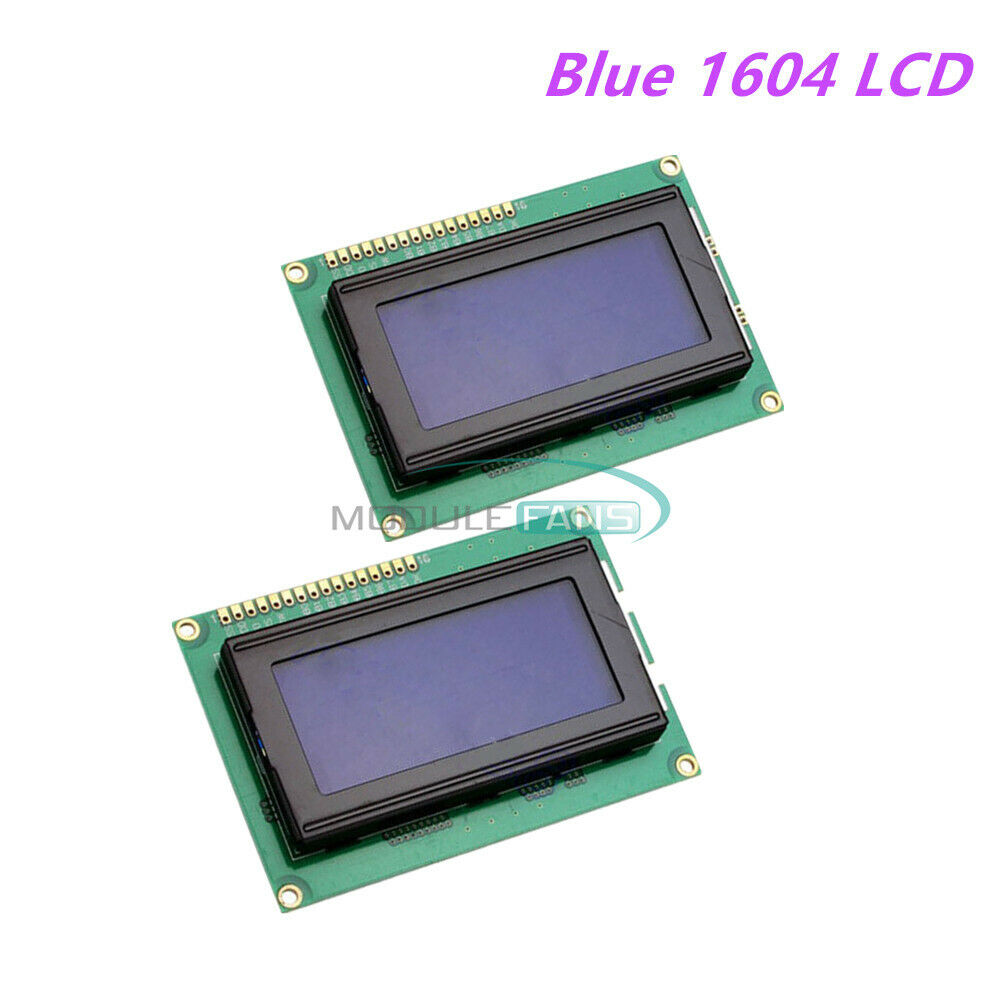 2PCS Blue 5V LCD 1604 16x4 Character Blacklight LCD Display Module LCM Arduino