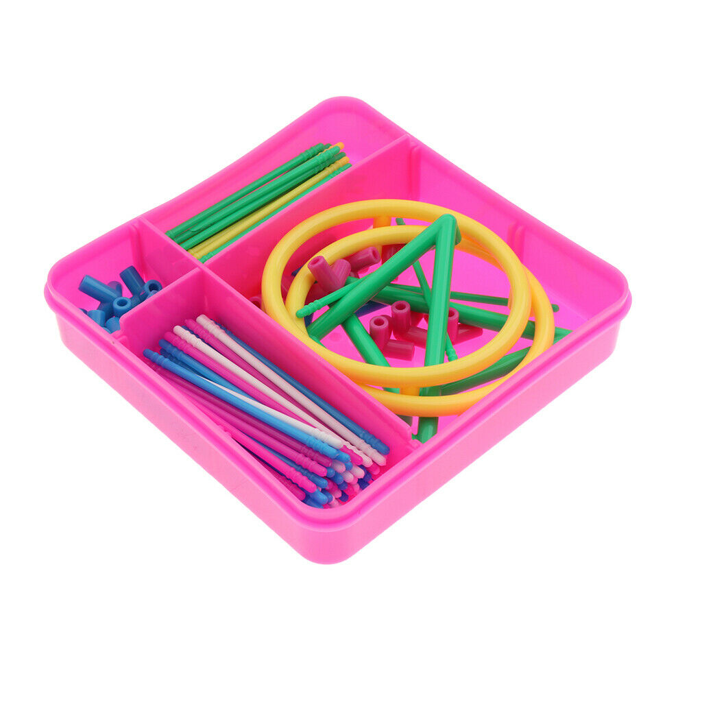 Pink Colored Geometric Shape Frame Sticks Kit For Kids Toddler Birthday Gift