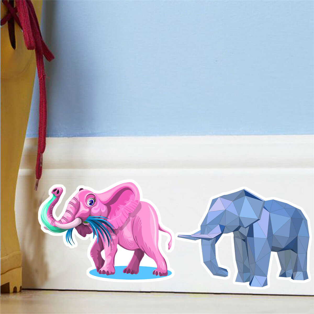 Colourful Elephant Stickers Cartoon Laptop Skateboard Water Bottle Vinyl Decals