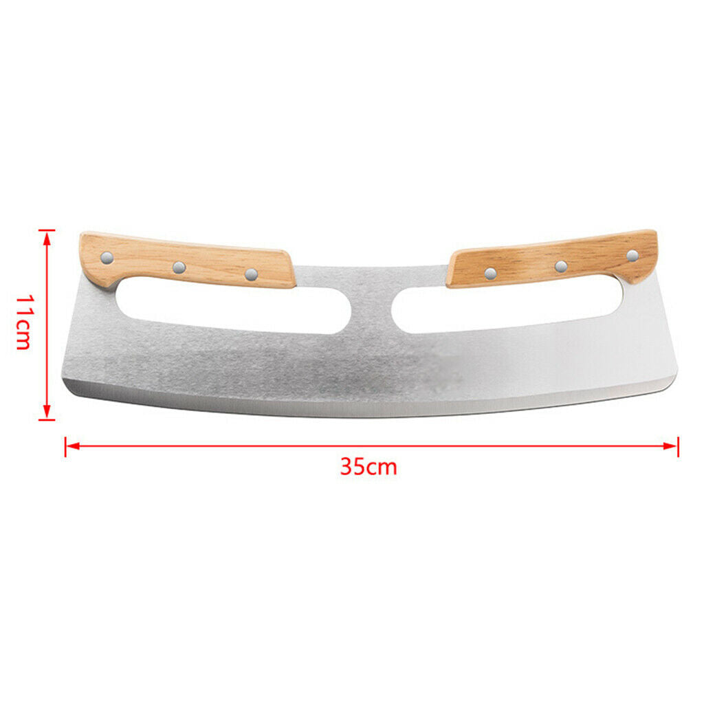 Stainless Pizza Cutter with Wooden Handles Kitchen Tool For Home Event Party