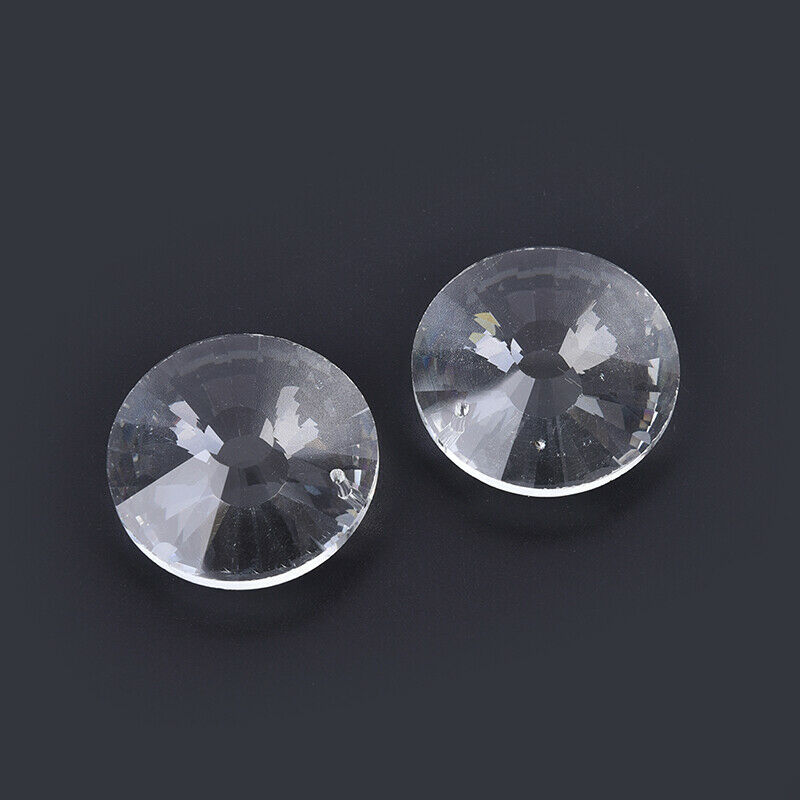 2PCS UFO Suncatcher Center Solid Clear Chandelier Crystal Prism Pendant L.l8
