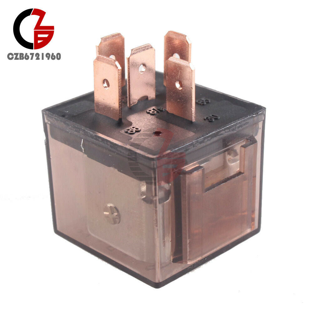DC 24V 80A 1NO 1NC SPDT Green 5 Pins Indicator Light Truck Car Relay