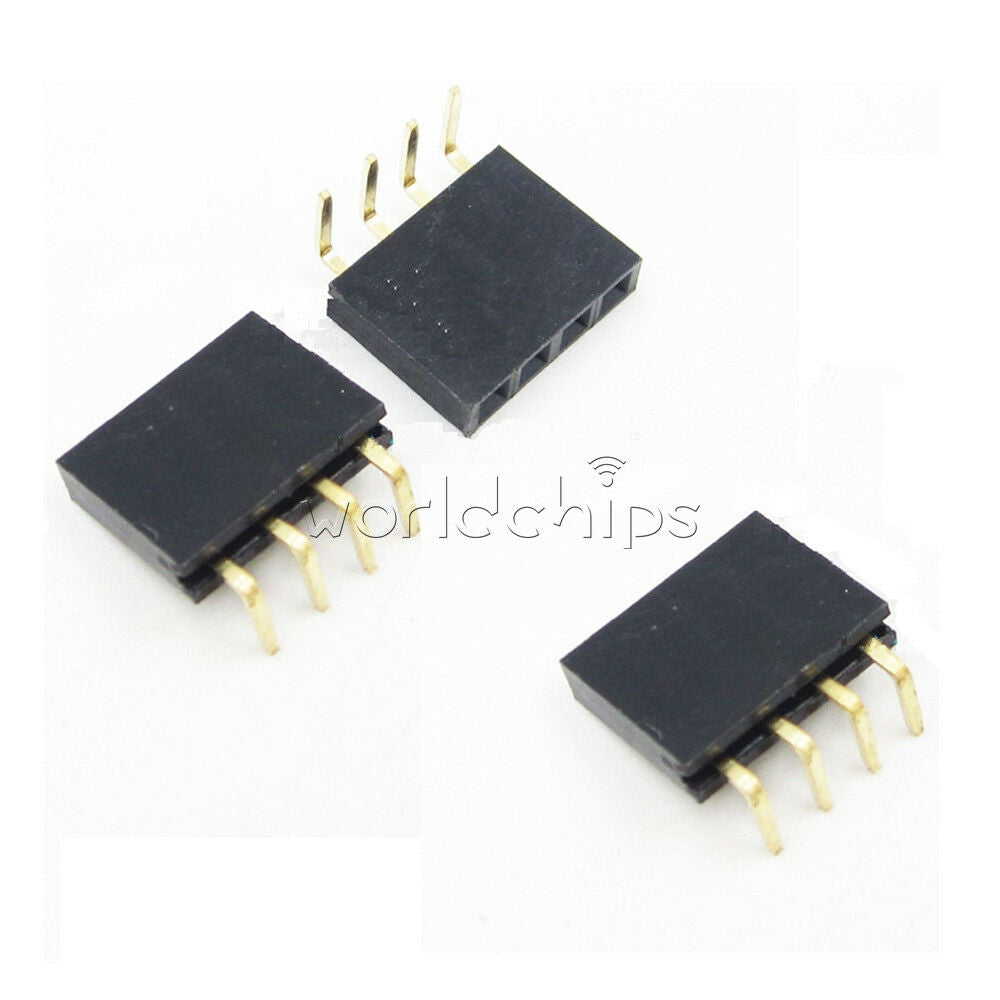20PCS 1x4Pin Header Right Angle Female Single Row Socket Connector 2.54mm Pitch