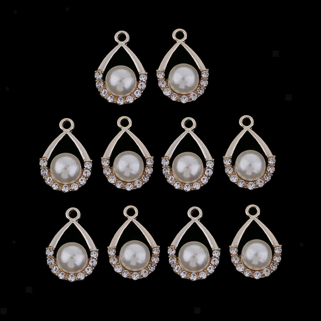 10 Pieces Of Rhinestone Crystal Beads Pendant For Women Chain Necklace DIY
