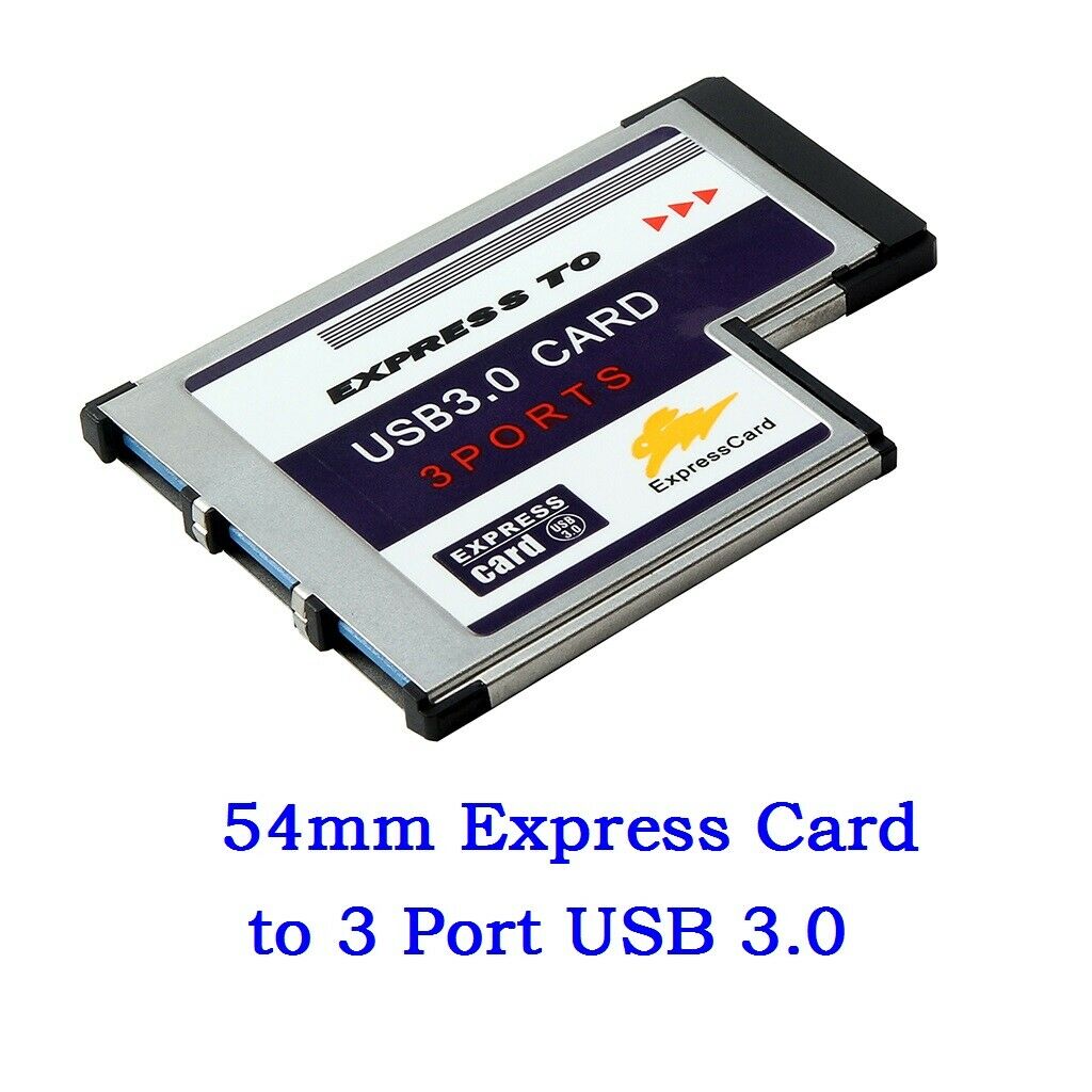 USB 3.0 54mm 3 Port Express Card Adapter Expresscard for Laptop FL1100 Chip