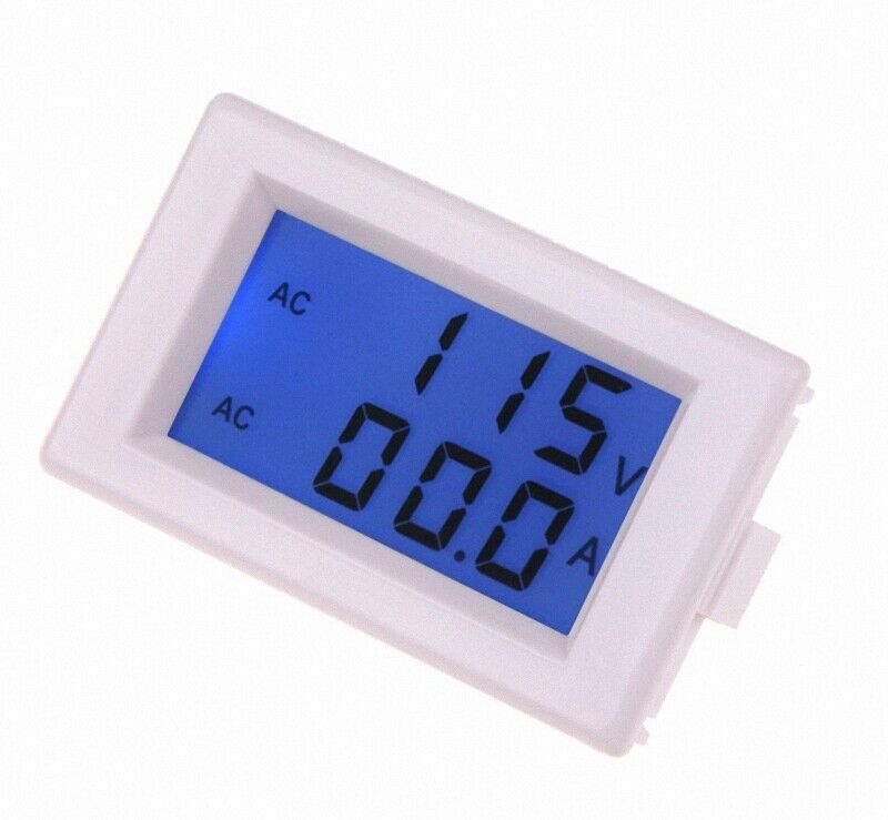 2 in 1 Panel Meter Doesn't Require Power AC 300V 50A Blue LCD Volt & Amp combine
