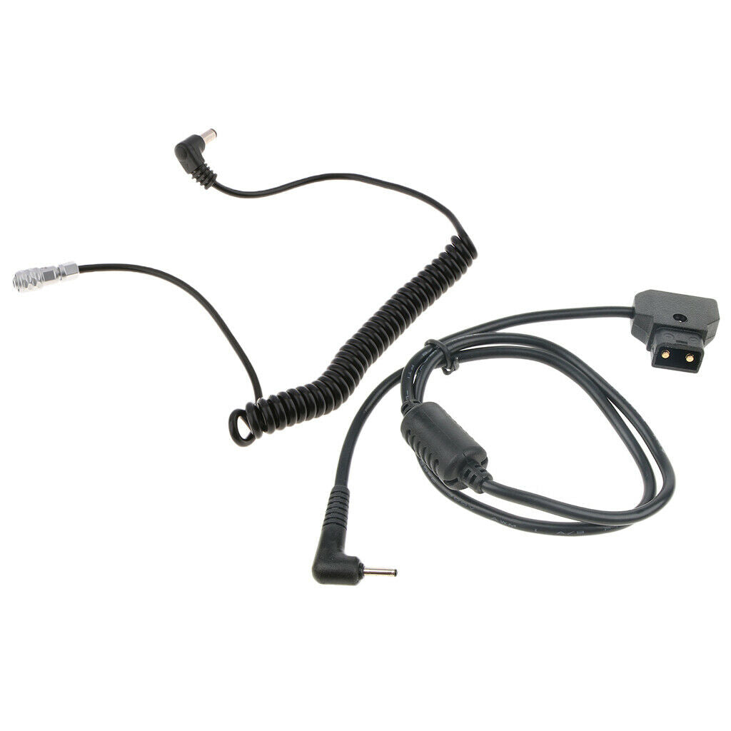For BMPCC 4K Power Cable Coiled, Battery Pack DC Coupler Cord 5.5x2.5mm + D-tap
