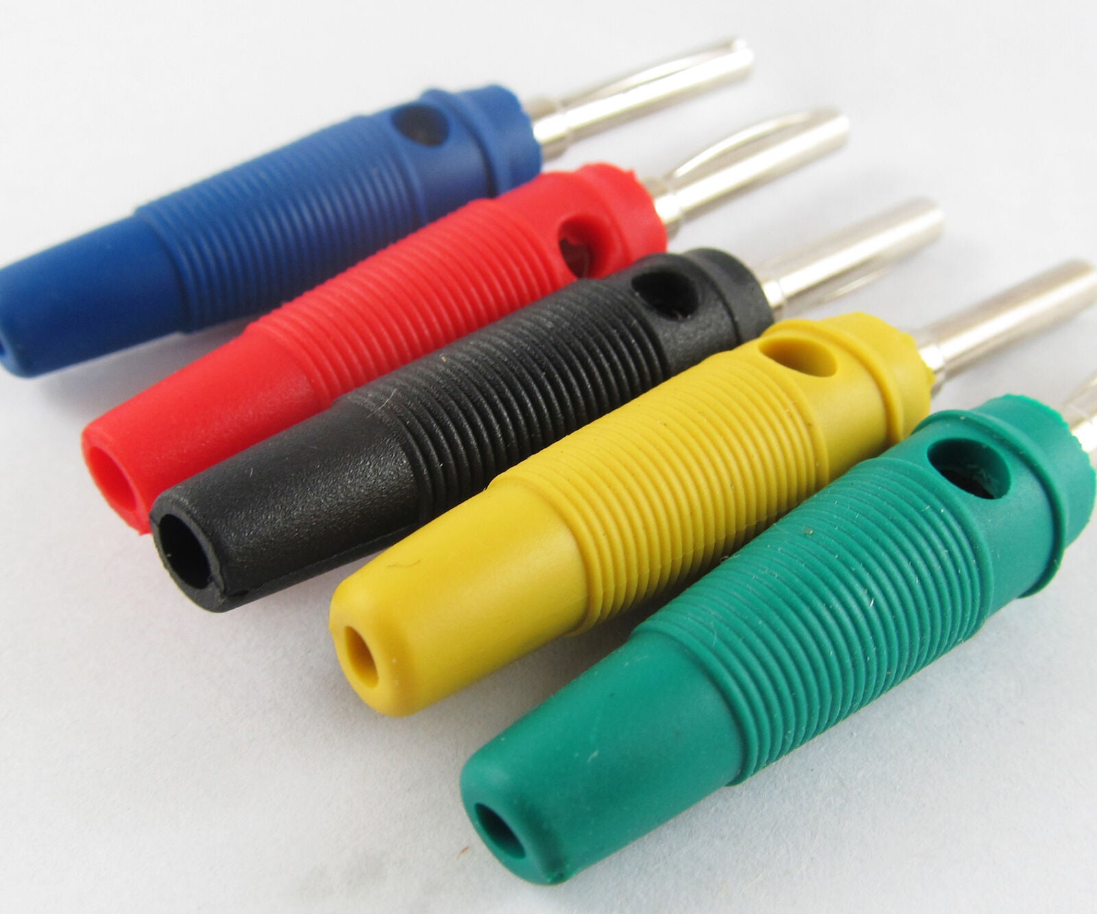 50pcs High Quqlity 4MM Brass Free Solder Banana Plug Male Test Adapter 5 Colors