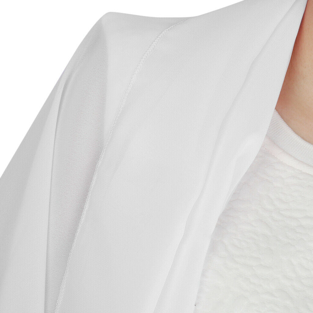 Women Large Chiffon Swimwear Pareo Scarf Beach Cover-Up Wrap Sarong White