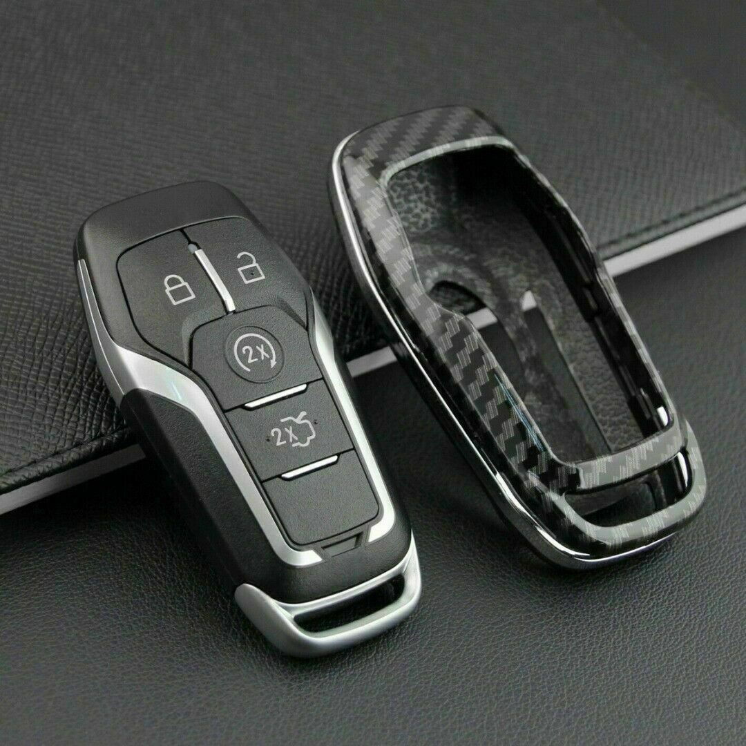 Carbon Fiber Hard Smart Key Cover For Ford Lincoln Accessories Chain Case Holder