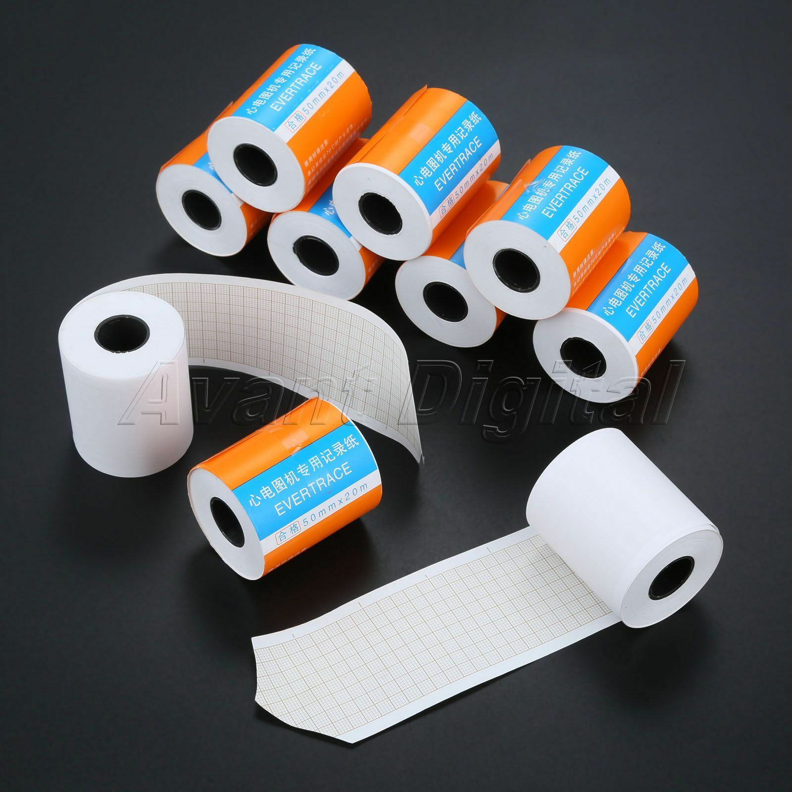 10 Roll Hospital Clinic Thermal Print Paper Recording ECG EKG Paper 50mm*20Meter