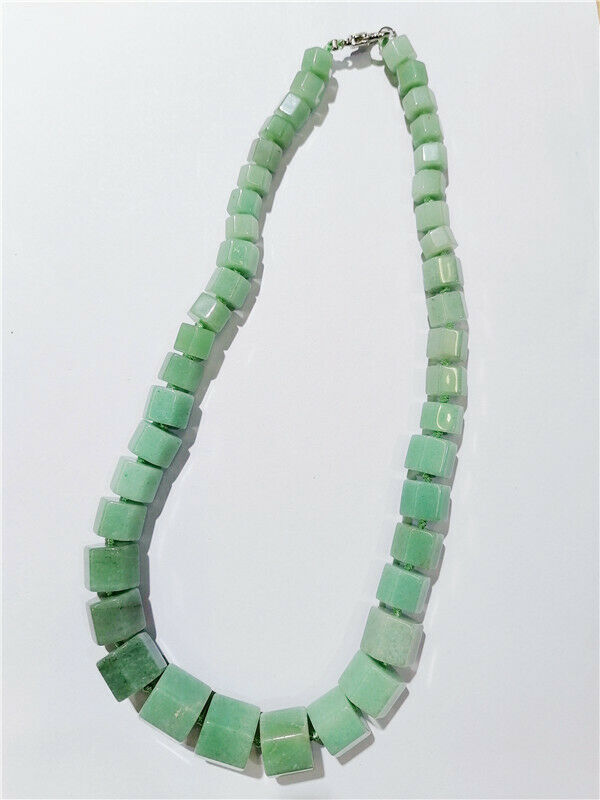 1 Strand Natural Green Aventurine Hexagon Prism Beads Handmade Necklace HH8744