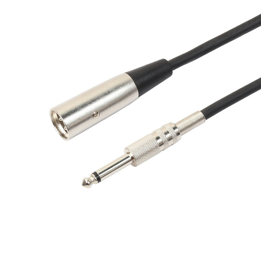 2Pieces XLR 3Pin Male to 1/4 6.35mm Mono   Male Plug Audio Mic Cable 6ft